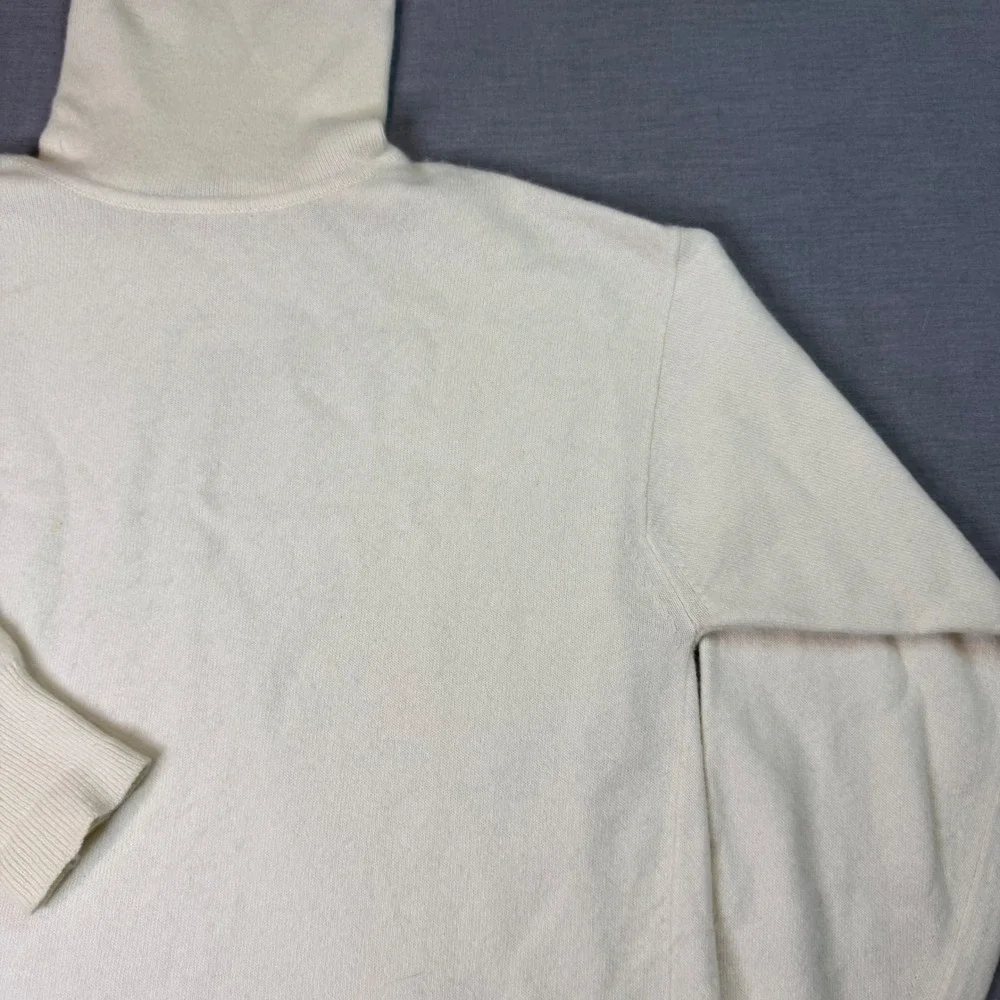 William Lockie Turtleneck Sweater Womens S Cream‎ Excellent Cashmere Scotland